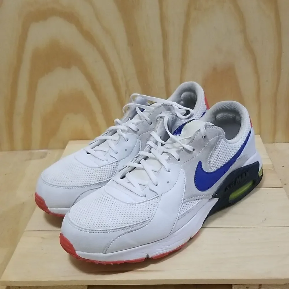 NIKE AIR MAX EXCEE MEN'S SHOES 2019 WHITE BLUE BRIGHT CACTUS SZ- 9 1/2